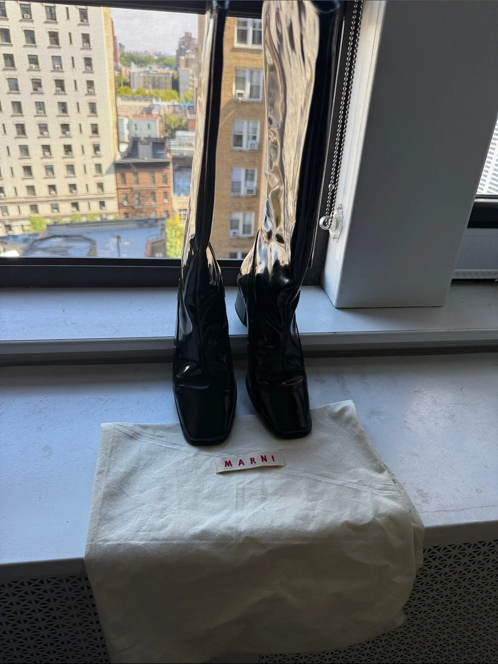 Marni Black Patent Knee-High Women's Boots sz 39.5